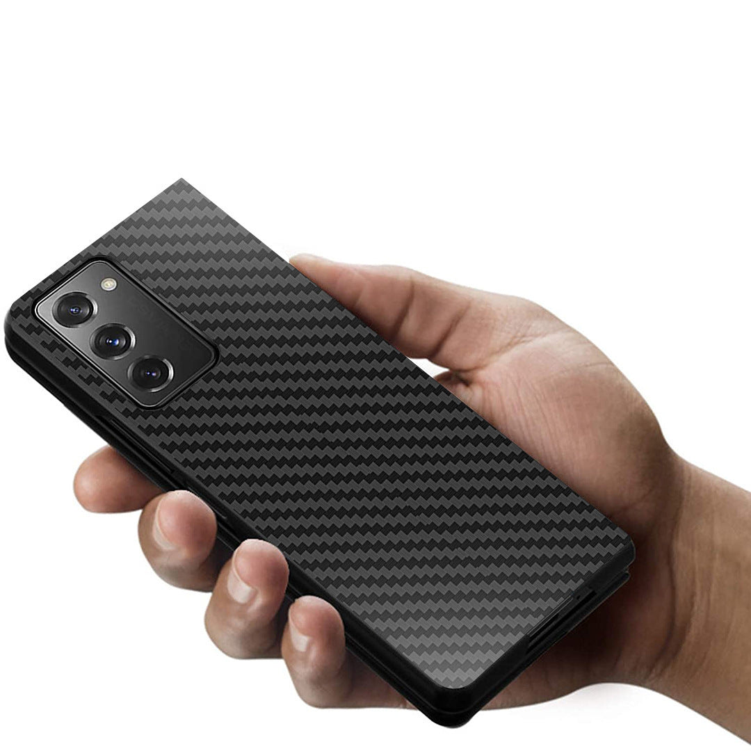 5G Folding Screen Mobile Phone F9160 Anti-Drop Carbon Fiber Pattern Mobile Phone Case