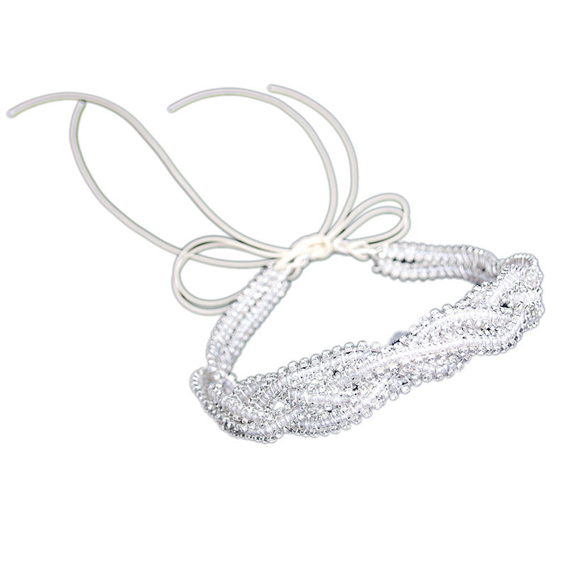 Handmade Beaded Beaded Bridal Wide Hairband Wedding Accessories