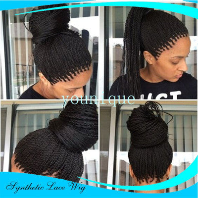 2-strand braids front lace wig