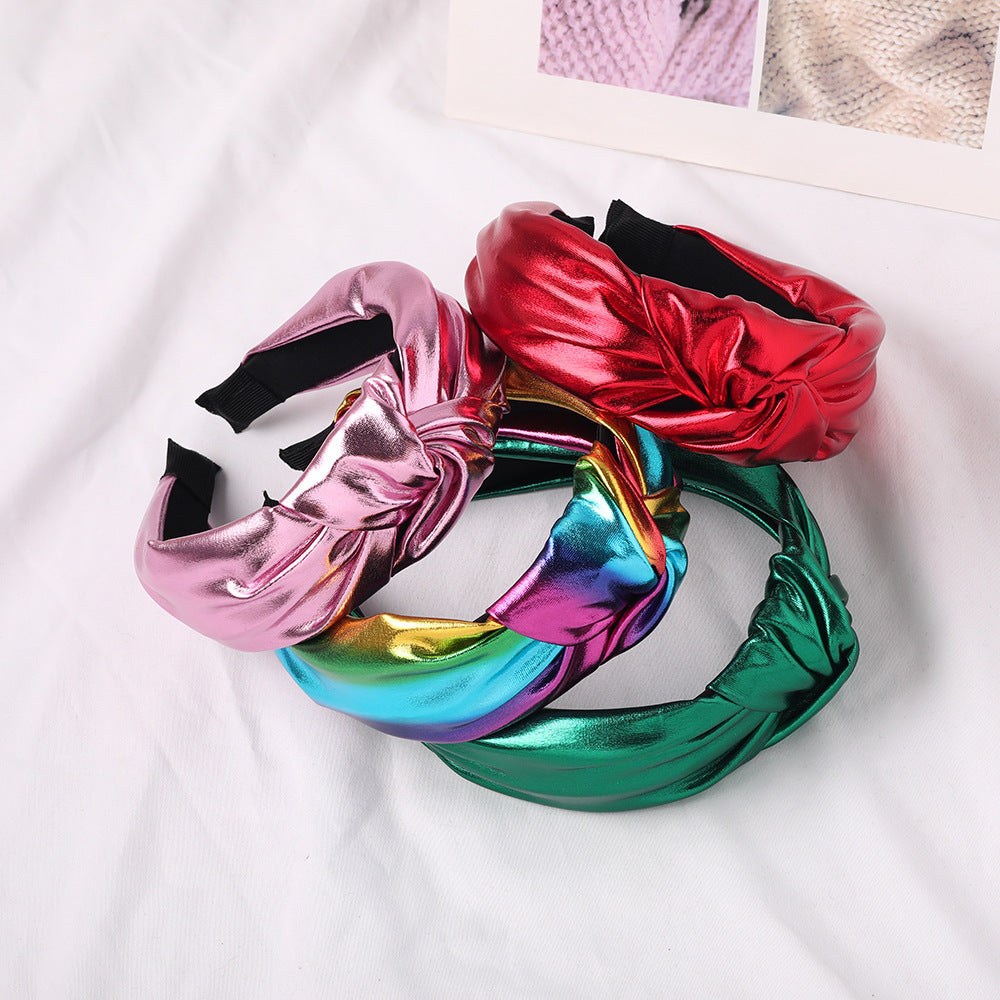 Bright Fabric Middle Knot Hairpin Washing Knotted Hair Hoop