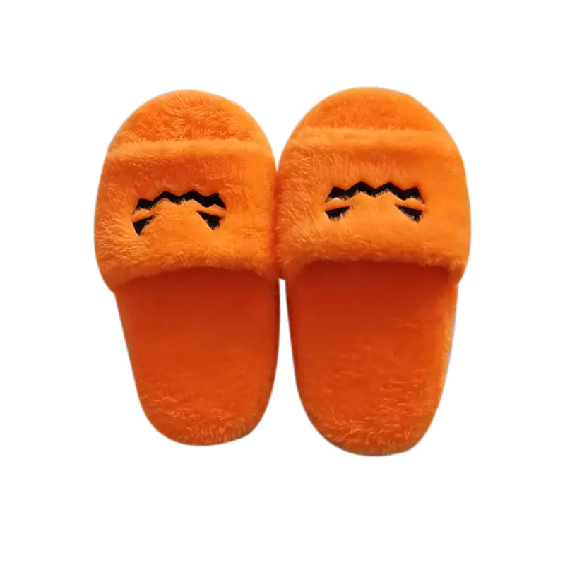 Plush Pumpkin Women Slippers