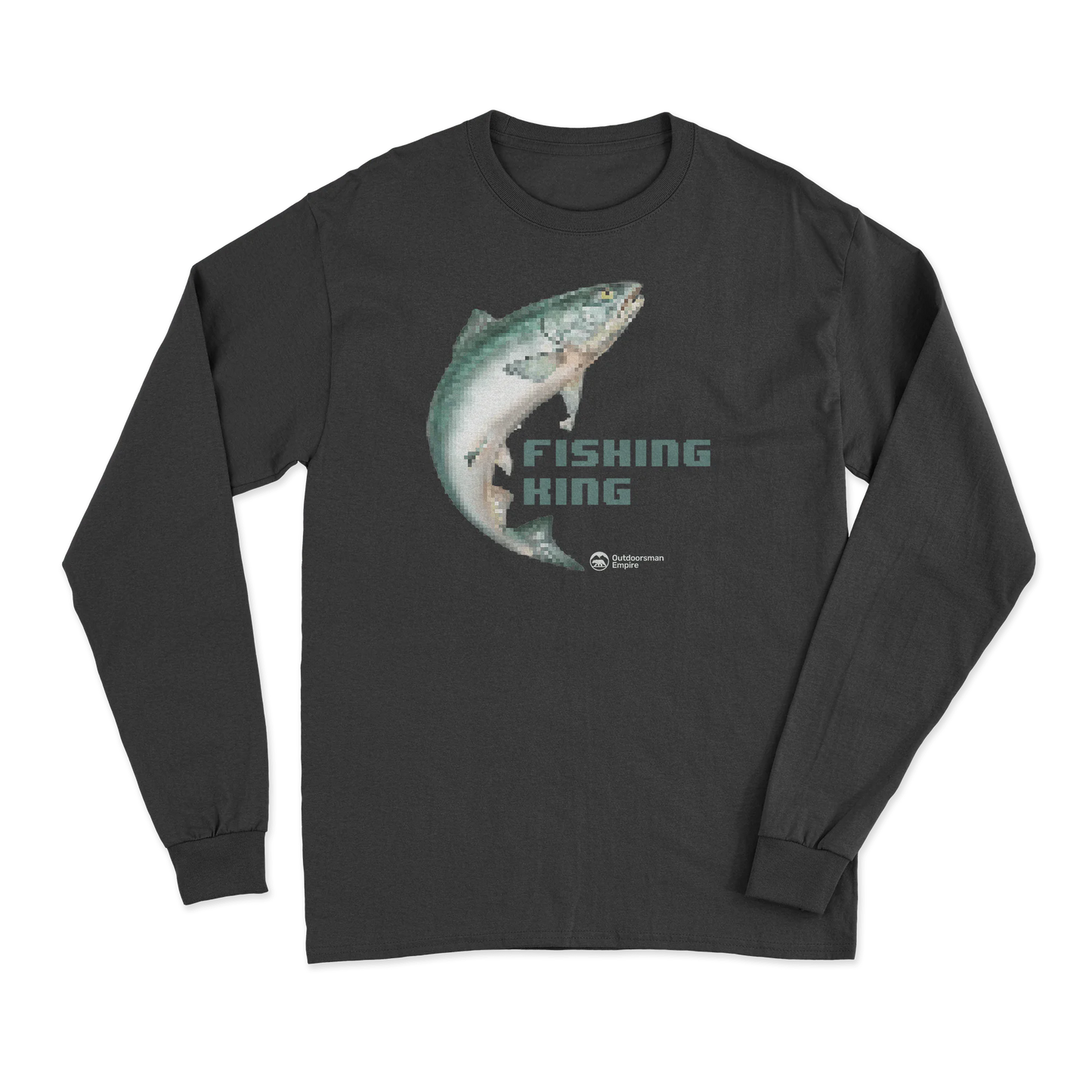 Fishing Pixelated Men Long Sleeve Shirt