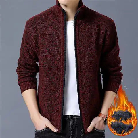 Winter Men Sweater Coat Thick And Velvet