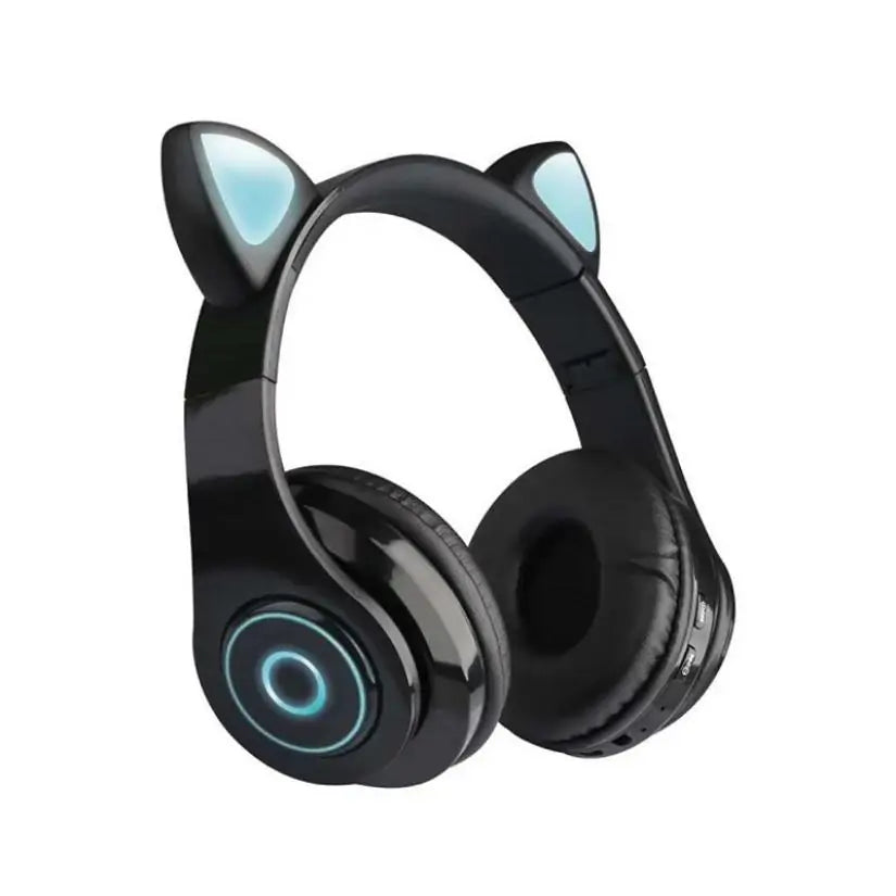 LED Cat Ear Bluetooth 5.0 Headphones with Noise Cancelling and TF Card Support