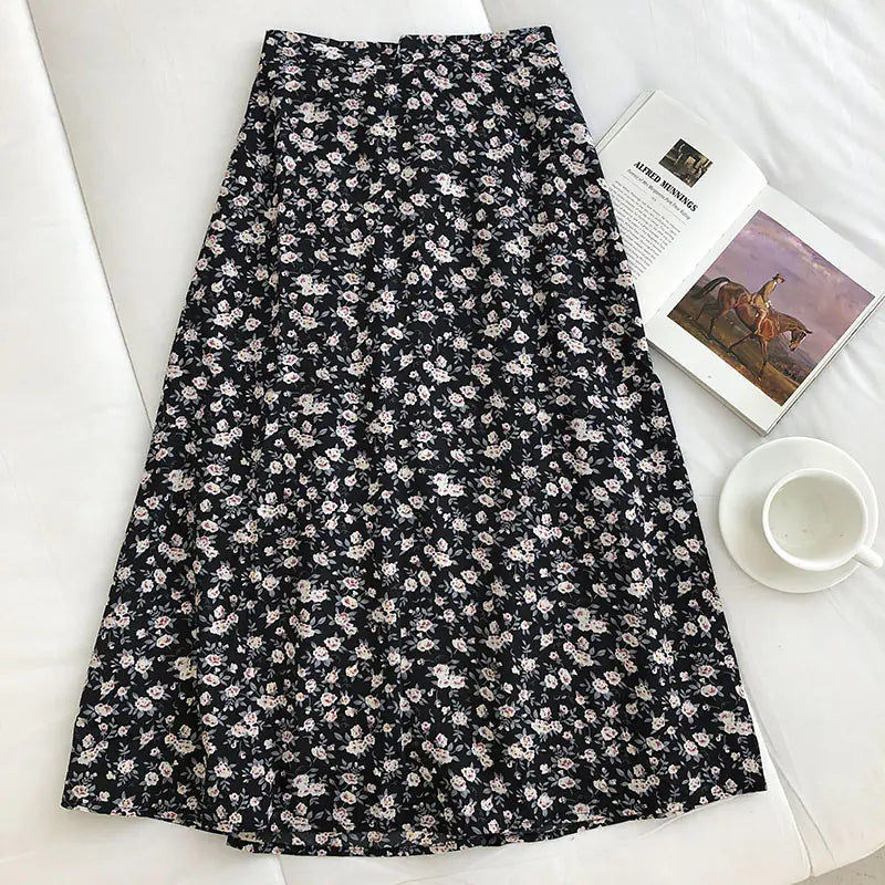 Floral Slim Versatile High Waist Female Skirt