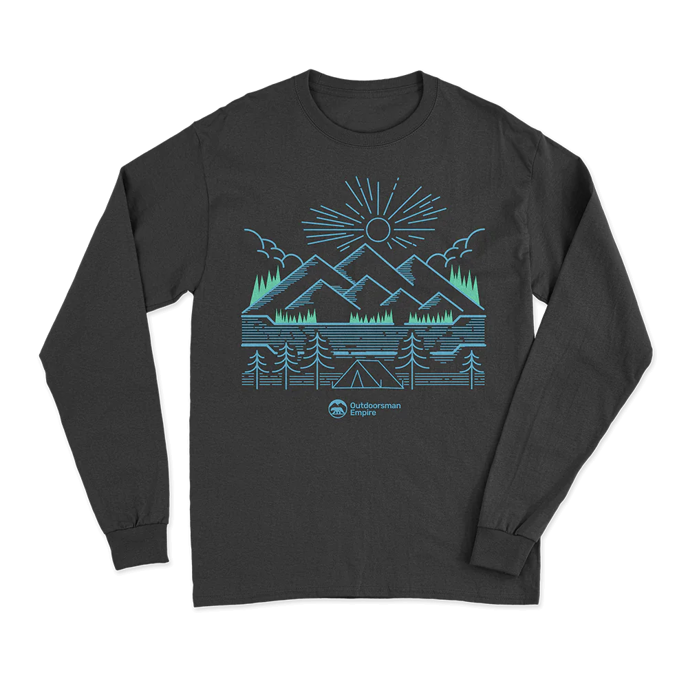 Camping Lines Men Long Sleeve Shirt