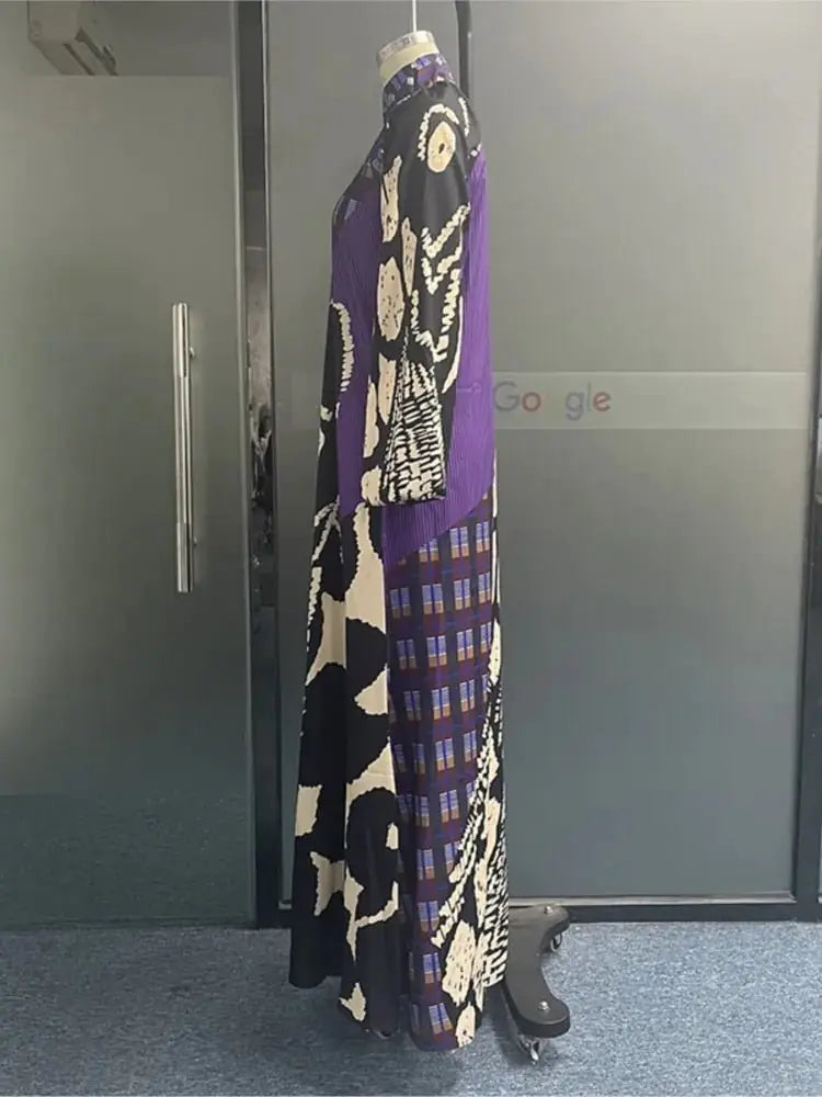 Mixed Print Maxi Dress