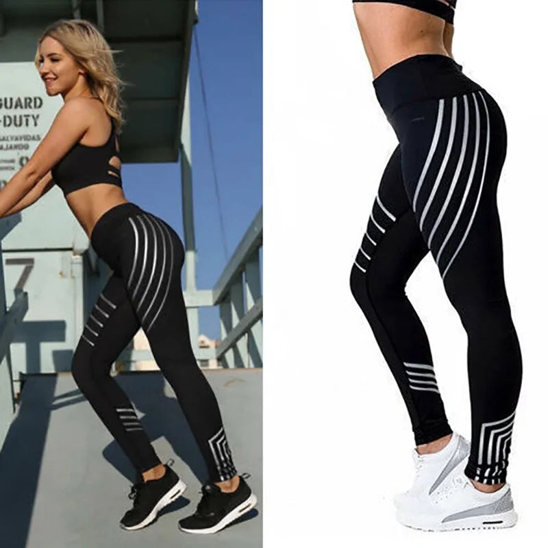 Woman High Elastic Shine Workout Pants