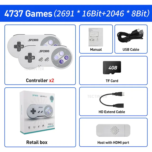 1500 Games HDMI-Compatible Video Game Console for SNES/NES