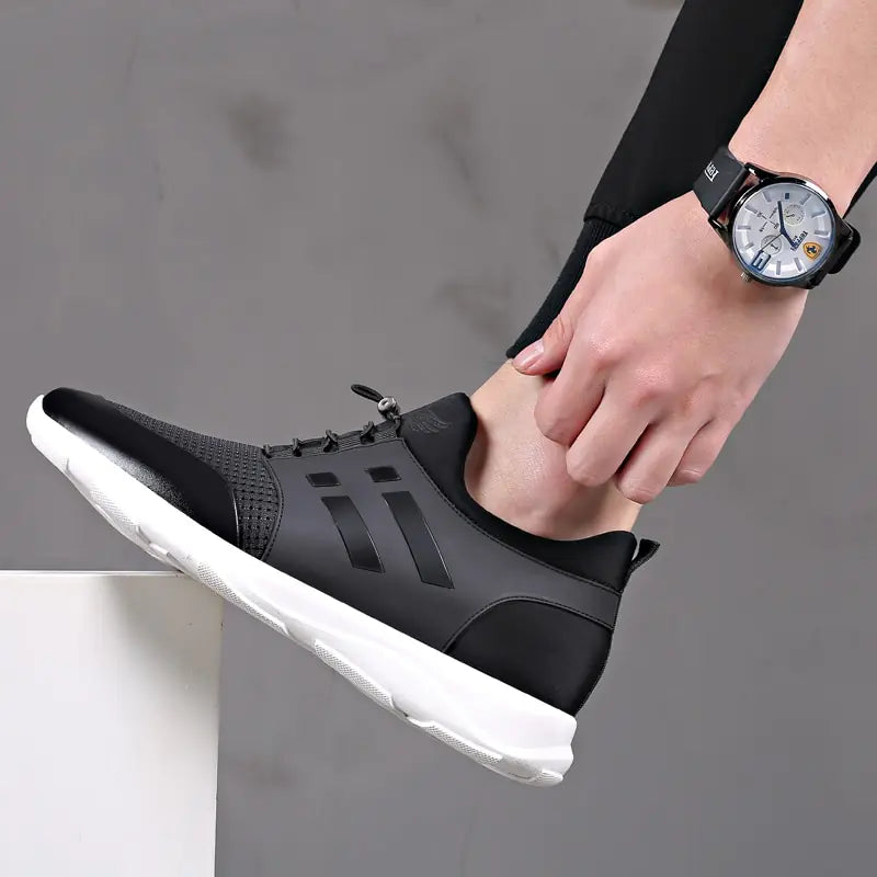 Men&#39; s Shoes Quality Lycra+ Cow Leather Shoes Brand