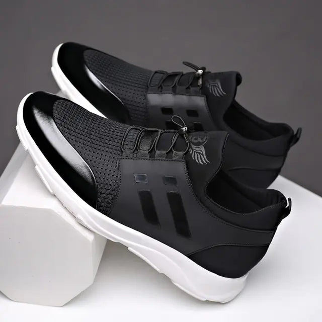 Men&#39; s Shoes Quality Lycra+ Cow Leather Shoes Brand