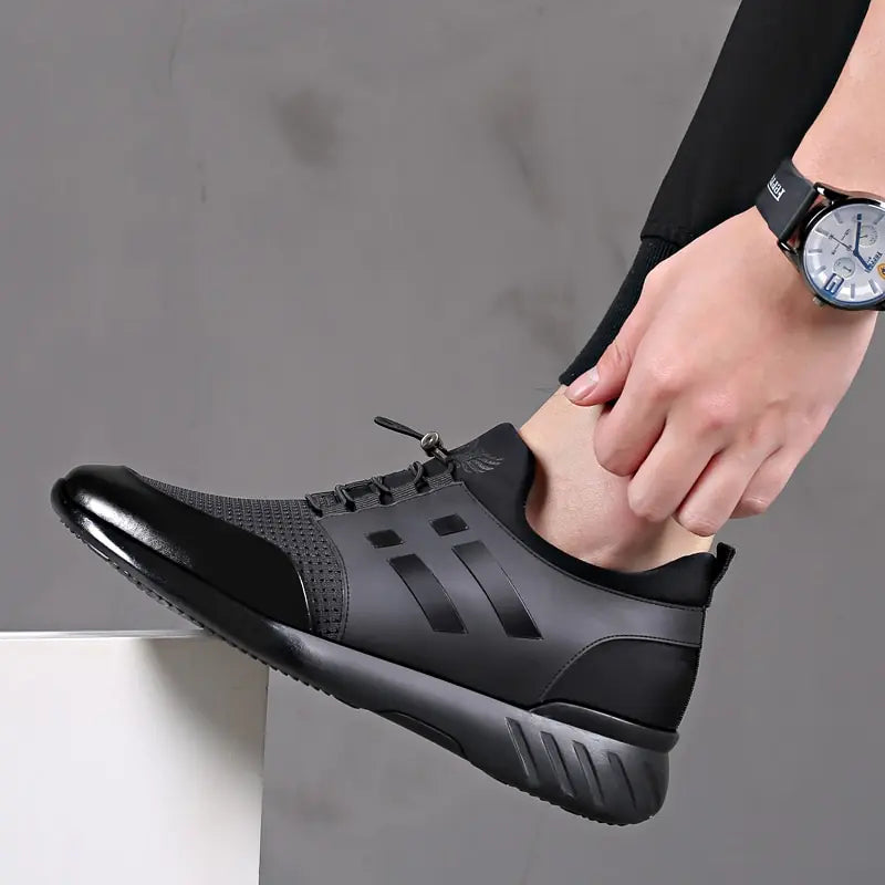 Men&#39; s Shoes Quality Lycra+ Cow Leather Shoes Brand