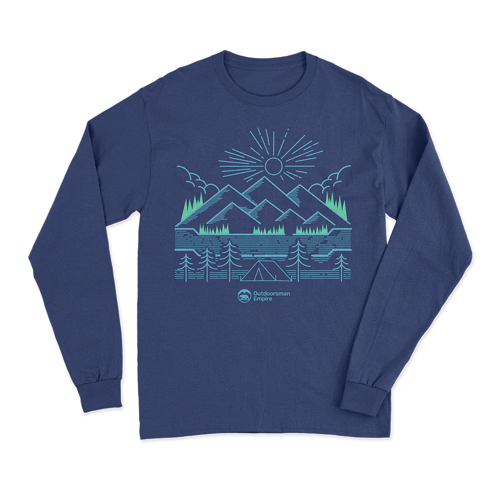 Camping Lines Men Long Sleeve Shirt