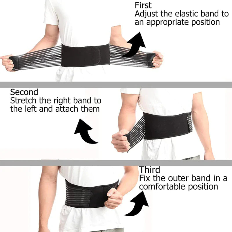 Lower Back Support Brace Lumbar Waist Belt Double Pull Breathable Belt Men Women