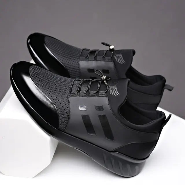 Men&#39; s Shoes Quality Lycra+ Cow Leather Shoes Brand