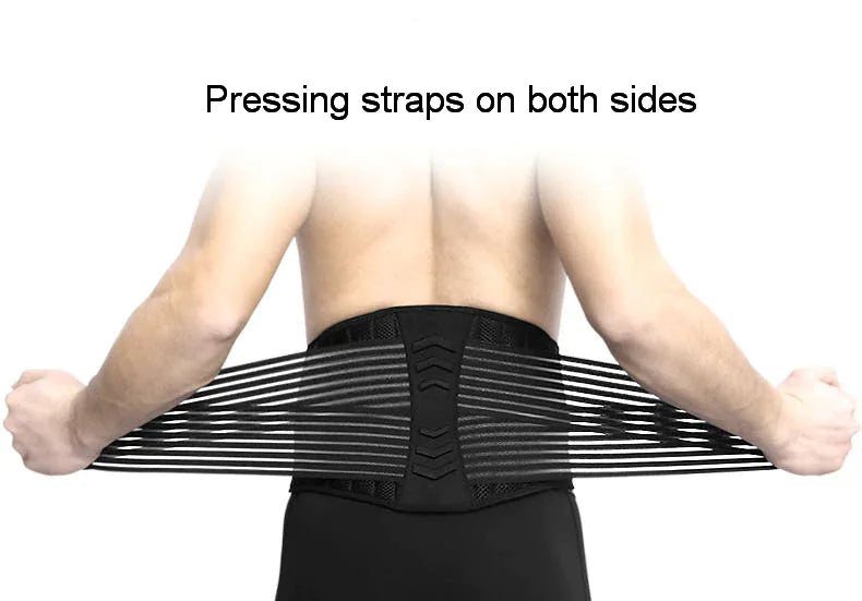 Lower Back Support Brace Lumbar Waist Belt Double Pull Breathable Belt Men Women