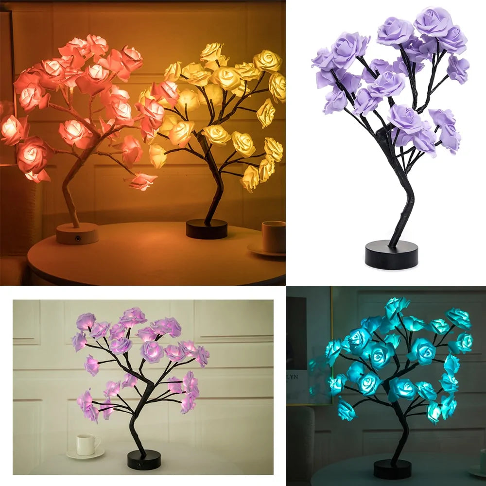 LED Rose Flower Tree Table Lamp