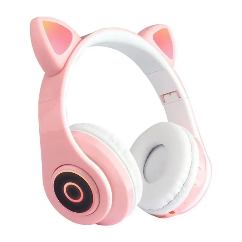 LED Cat Ear Bluetooth 5.0 Headphones with Noise Cancelling and TF Card Support