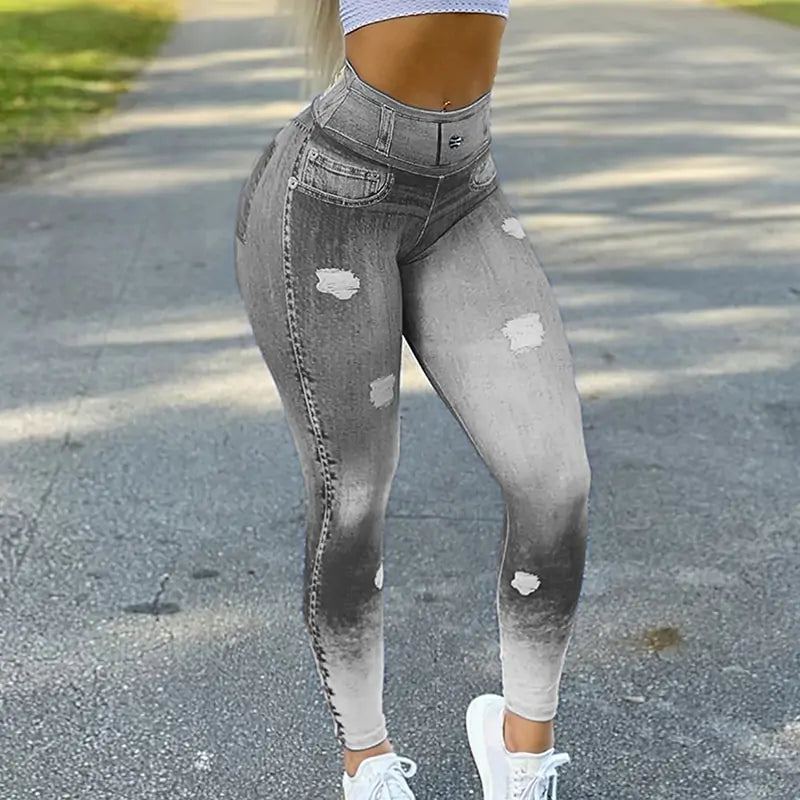 Faux Denim Jean Leggings