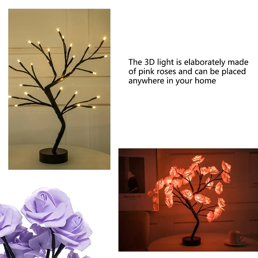 LED Rose Flower Tree Table Lamp