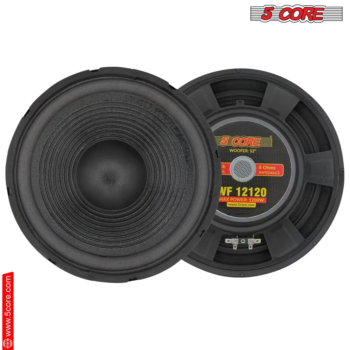 5Core 12 Inch DJ Subwoofer Speaker 1200W Peak 4Ohm Car Audio Replacement Sub woofer