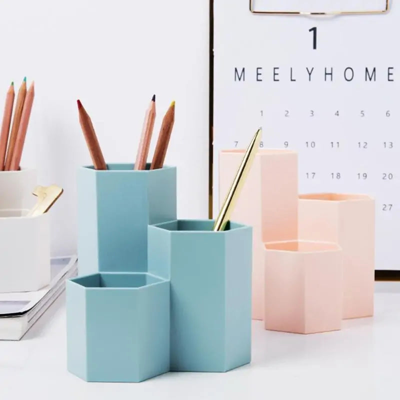 Hexagonal Pen Holder Container Organizer