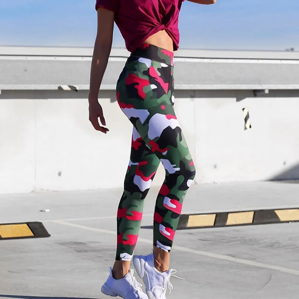 Women Hot Fashion Camouflage Printed High Waist Leggings