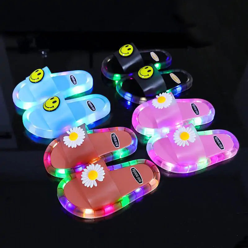 Children‘s Cartoon Animals Prints Lighted Slippers