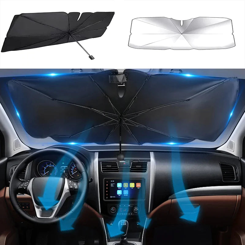 51" Car Windshield Sun Shade Foldable Umbrella Front Window Cover Visor Umbrella