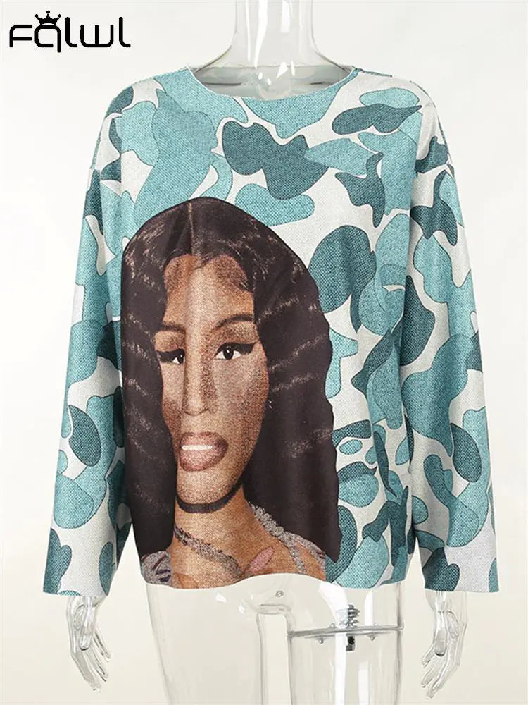 Fall Spring Print Sweatshirt