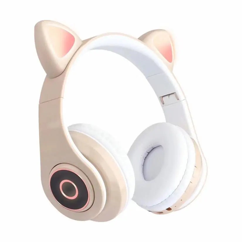 LED Cat Ear Bluetooth 5.0 Headphones with Noise Cancelling and TF Card Support