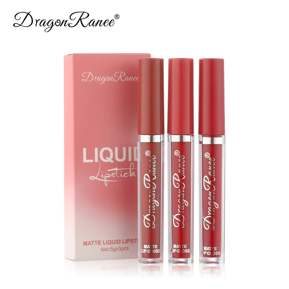 3pc/set Waterproof Matte Velvet Lip Gloss