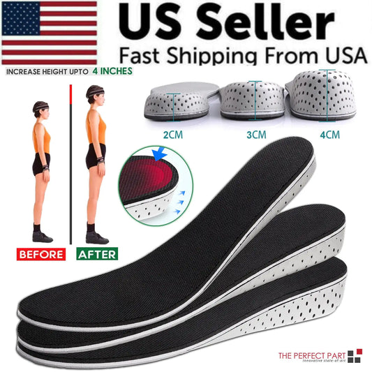 Men Women Invisible Height Increase Insoles Heel Lift Taller Shoe Inserts Pad US