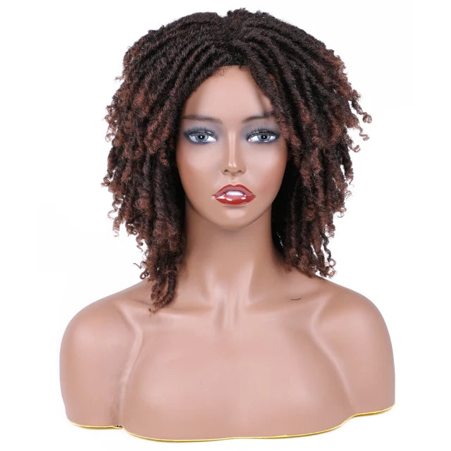 6-Inch Synthetic Lace Front Faux Locs Wig