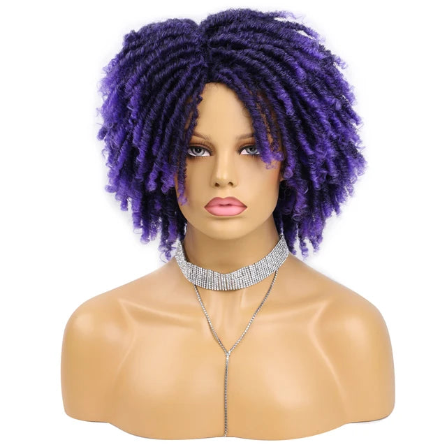 6-Inch Synthetic Lace Front Faux Locs Wig