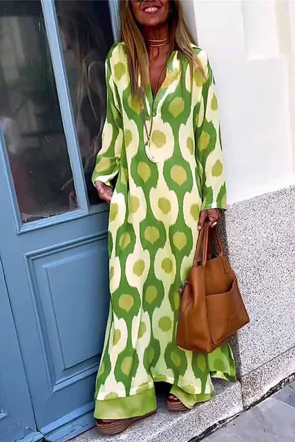 Geometric Maxi Split Dress